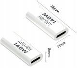 Adapter Prosty - Żeńskie USB-C do USB-C - 40GBPS/8K 140W - Biały W3