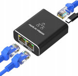 Adapter Rozdzielacz Mini Switch Splitter Lan Ethernet 2x RJ45 1000Mbps - 1GB