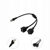 Rozdzielacz Internetu LAN RJ45 HUB 2w1 - 1x Męski i 2x Żeńskie