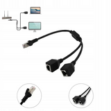 Rozdzielacz Internetu LAN RJ45 HUB 2w1 - 1x Męski i 2x Żeńskie
