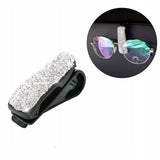 Brokatowy Klips, Uchwyt na Okulary - Srebrny