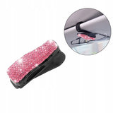 Brokatowy Klips, Uchwyt na Okulary - Różowy