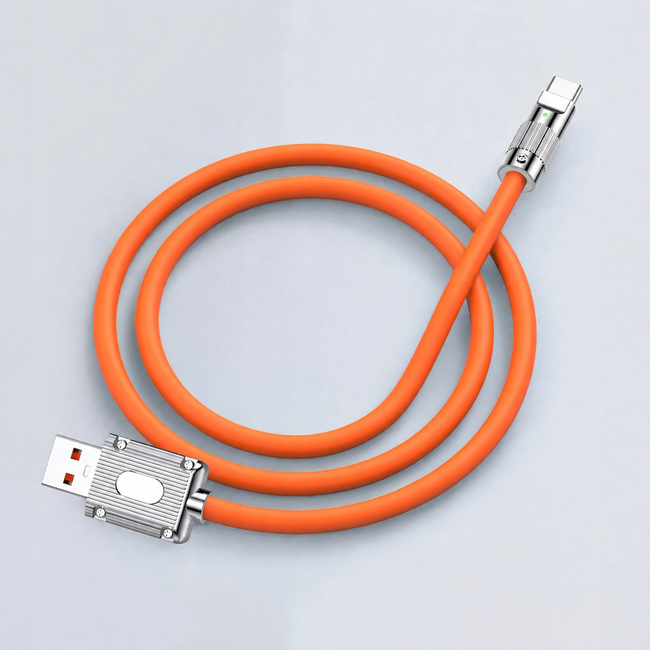 Kabel Phoneo USB do USB-C - 120W, 7A, 1,5 m, Pomarańczowy