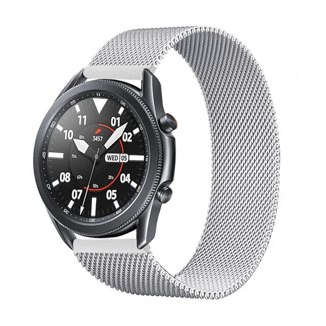Bransoleta z Paskiem Magnetycznym do Smartwatcha, Zegarka - Uniwersalna - 20 mm - Srebrny