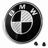 Emblemat Znaczek Logo BMW na Klapę 74mm - Czarny Carbon