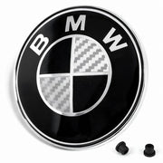 Emblemat Znaczek Logo BMW na Klapę 74mm - Czarny Carbon