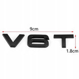 Emblemat Samochodowy, Znaczek - V6T - Audi - Czarny