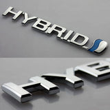 Emblemat Znaczek Naklejka Logo 3D do Toyota Hybrid - Naklejany - Srebrny