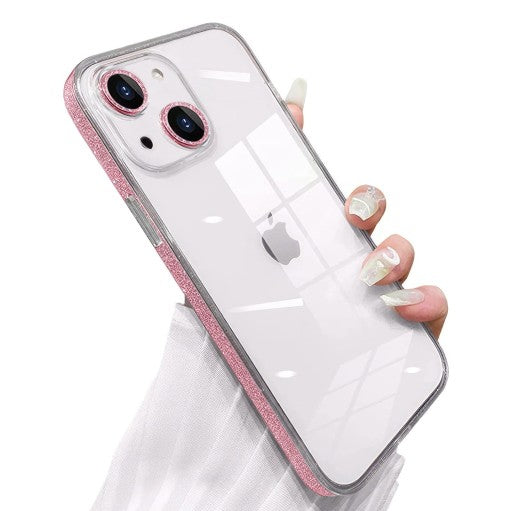 Etui Brokatowe Hard Case do iPhone 15 Plus - Różowy
