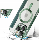 Etui Phoneo Flip z Klapką RFID do MagSafe do iPhone 16 Pro Max - Zielone