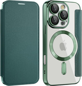 Etui Phoneo Flip z Klapką RFID do MagSafe do iPhone 16 Pro Max - Zielone