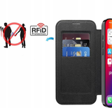 Etui Phoneo Flip z Klapką RFID do MagSafe do iPhone 16 Pro Max - Czarne