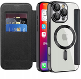 Etui Phoneo Flip z Klapką RFID do MagSafe do iPhone 16 Pro Max - Czarne