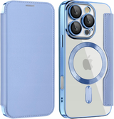 Etui Phoneo Flip z Klapką RFID do MagSafe do iPhone 16 Pro Max - Błękitne