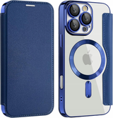 Etui Phoneo Flip z Klapką RFID do MagSafe do iPhone 16 Pro Max - Niebieskie