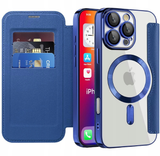 Etui Phoneo Flip z Klapką RFID do MagSafe do iPhone 16 Pro Max - Niebieskie
