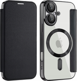 Etui Phoneo Flip z Klapką RFID do MagSafe do iPhone 16 Plus - Czarne