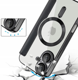 Etui Phoneo Flip z Klapką RFID do MagSafe do iPhone 16 Plus - Czarne