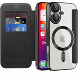 Etui Phoneo Flip z Klapką RFID do MagSafe do iPhone 16 - Czarne