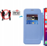 Etui Phoneo Flip z Klapką RFID do MagSafe do iPhone 16 - Błękitne