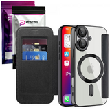 Etui Phoneo Flip z Klapką RFID do MagSafe do iPhone 16 - Czarne