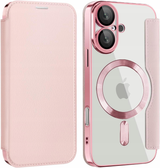 Etui Phoneo Flip z Klapką RFID do MagSafe do iPhone 16 - Różowe