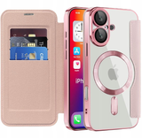 Etui Phoneo Flip z Klapką RFID do MagSafe do iPhone 16 Plus - Różowe