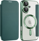 Etui Phoneo Flip z Klapką RFID do MagSafe do iPhone 16 - Zielone