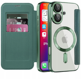 Etui Phoneo Flip z Klapką RFID do MagSafe do iPhone 16 - Zielone