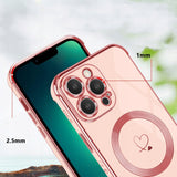 Etui Phoneo Serce Pancerne do Magsafe - Apple iPhone 15 Pro - Różowe