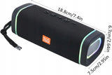 Głośnik Bezprzewodowy LED T&G TG375 (Radio, Bluetooth, Mikrofon) - Czarny