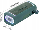 Głośnik Bezprzewodowy LED T&G TG375 (Radio, Bluetooth, Mikrofon) - Zielony