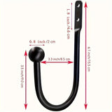 Hak Ścienny Loftowy - Przykręcany - 2szt. - Czarny v2