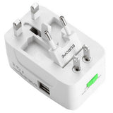 Adapter Sieciowy Wtyczka - Przejściówka EU / UK / US / JP / AUS / NZ + 2x Port USB