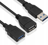 Hub / Splitter 1x Męskie USB 3.0 do 2x Żeńskie USB 2.0 i 3.0 - Ładowanie i Transmisja