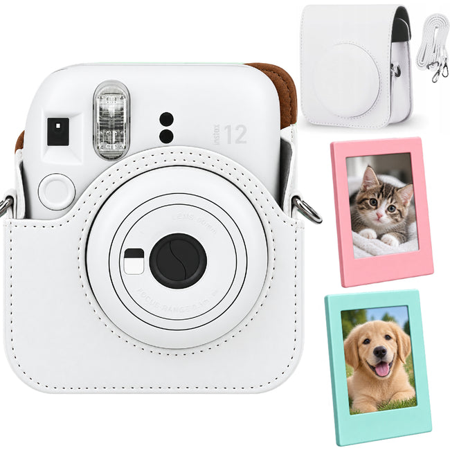 Etui na Fujifilm Instax Mini 12 - Białe + gratis 2 ramki magnetyczne