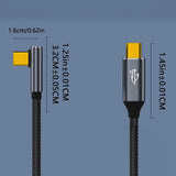 Kabel USB-C USB 3.2 Typ C - Type C Kątowy 90 Fast Charge 10GBPS 4K 3m