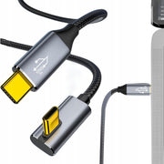 Kabel USB-C USB 3.2 Typ C - Type C Kątowy 90 Fast Charge 10GBPS 4K 1m