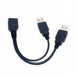 Kabel Y OTG Host USB, Rozdzielacz Hub 2x USB Męskie 1x USB Żeńskie - 20cm