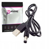Kabel Zasilający Phoneo Ładowarka USB - DC 5,5 x 2,5mm 5V - 100cm