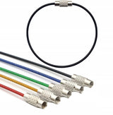 Linka Stalowa Skręcana - Kółko do Spinania Kluczy - Czarna