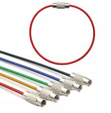 Linka Stalowa Skręcana - Kółko do Spinania Kluczy - Czerwona