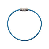 Linka Stalowa Skręcana - Kółko do Spinania Kluczy - Niebieska