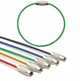 Linka Stalowa Skręcana - Kółko do Spinania Kluczy - Zielona