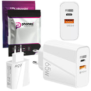 Szybka Ładowarka Sieciowa Phoneo USB + USB-C - GaN 65W