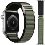 Pasek / Opaska z Metalową Zapinką do Apple Watch 42 / 44 / 45 / 49mm - Khaki-Czarny