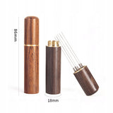 Narzędzie WDT / Dystrybutor Kawy w Kolbie - Ciemne Drewno - 6 Pinów