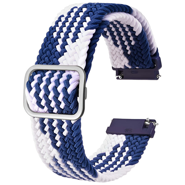 Pasek do Smartwatcha, Zegarka - Uniwersalny - 20 mm - Pleciony Niebiesko-Biały