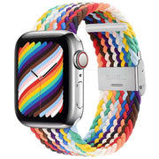 Pasek Pleciony, Opaska do Apple Watch - 3 4 5 6 7 8 SE 42 / 44 / 45 / 49 mm - Tęczowy