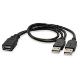 Kabel Y OTG Host USB, Rozdzielacz Hub 2x USB Męskie 1x USB Żeńskie - 20cm